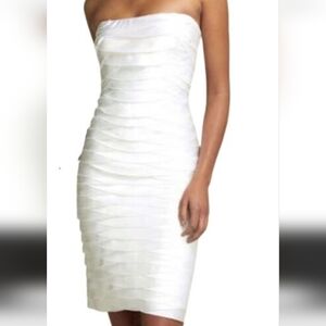 White House Black Market Strapless White Bodycon Dress